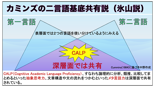 カミンズの二言語基底共有説（氷山説）